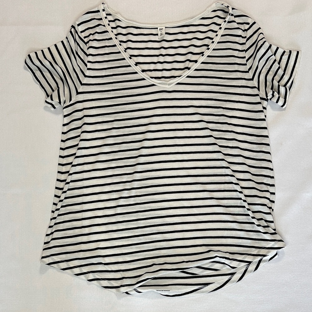 BP Striped V-Neck Women's Top